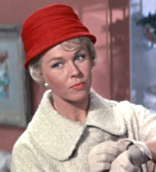 Doris Day - Pillow Talk red hat cream coatedited